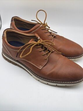 Ashford Hayes Shoes Mens Size 9 1/2 Brown Cognac Leather Casual Dress Oxford